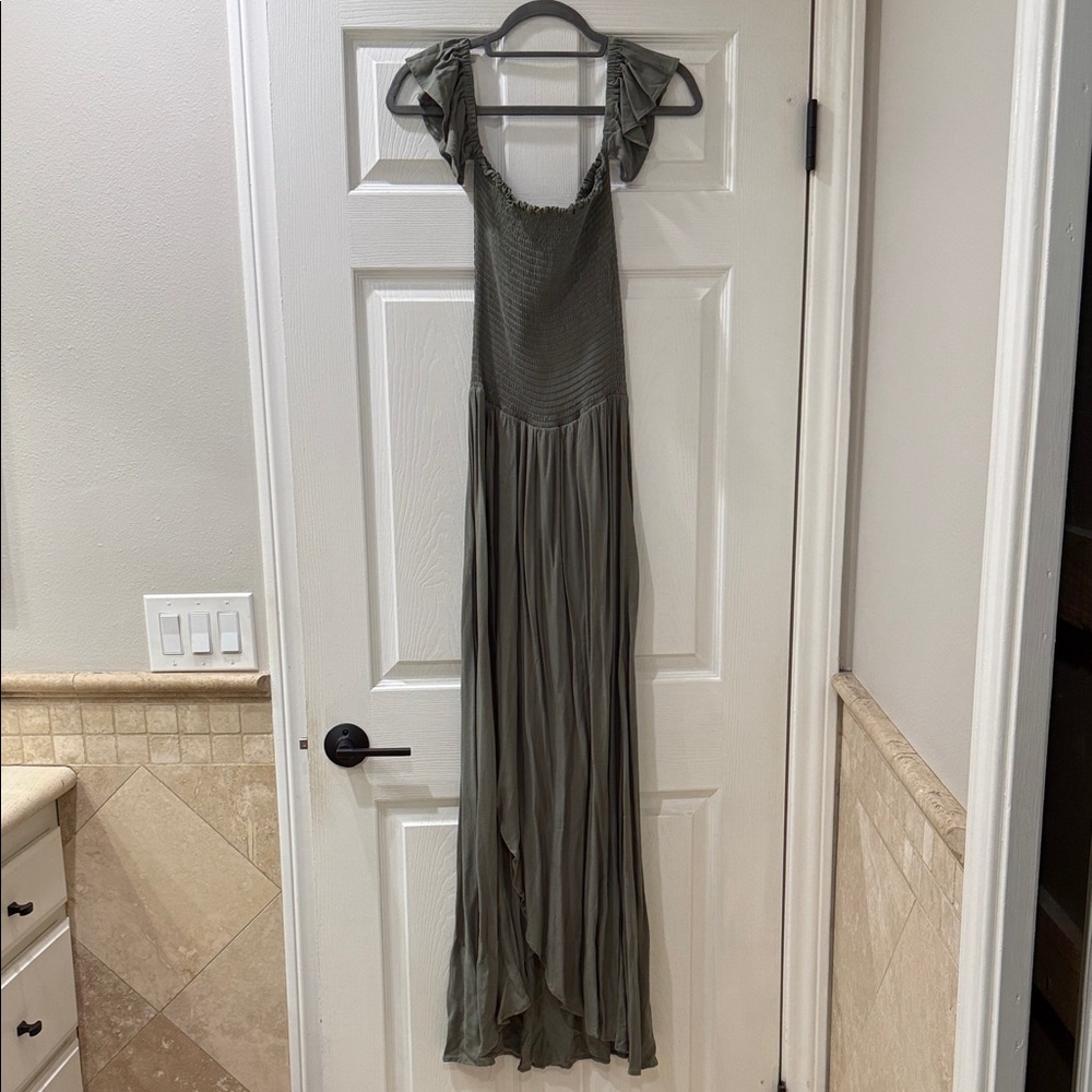Young Fabulous & Broke Sage Backless Maxi Dress